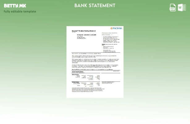 Модерен стил на САД PNC банкарски доказ за шаблон за изјава за адреса